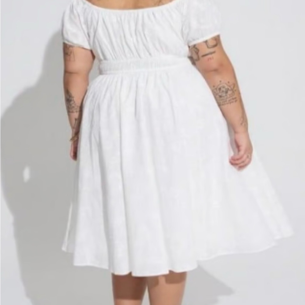 Torrid NWT 4X Elegant Midi Embroidered Voile White Dress Casual Wedding - Picture 3 of 16